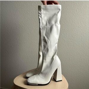 public desire - caryn pu heeled knee high boots